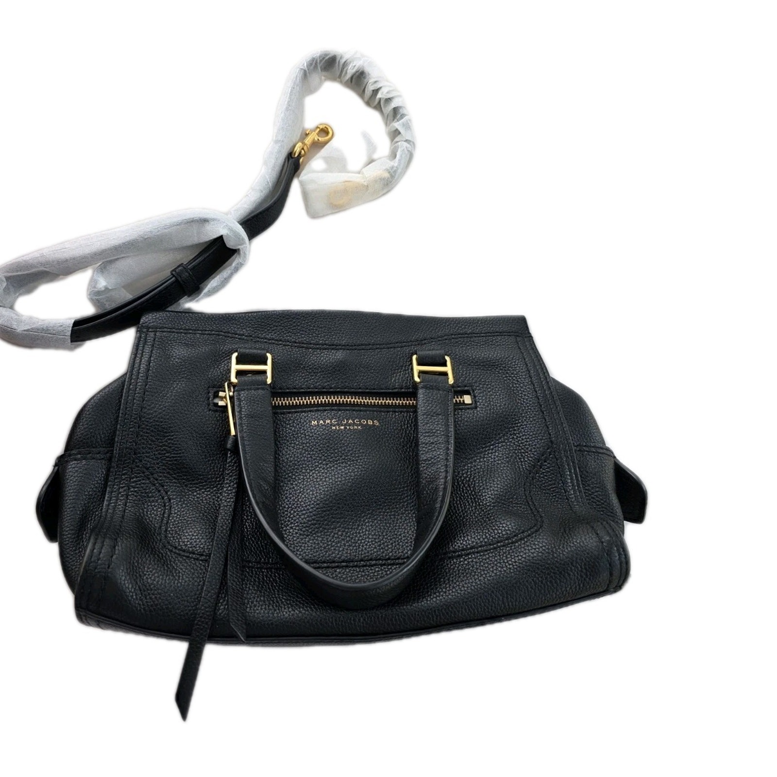Marc Jacobs 2-Way Handbag Mini Cruiser Black Leather Gold Hardware